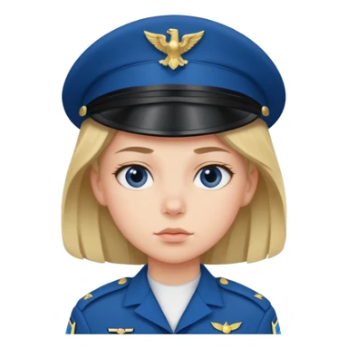 blue uniformed girl soldier sticker
