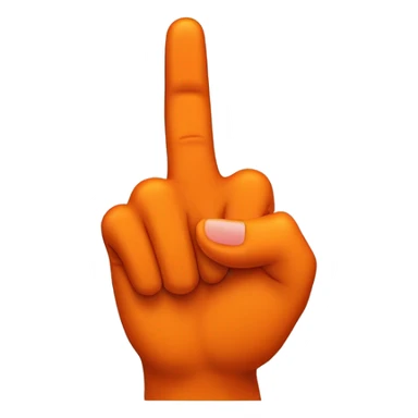 Hook’em horns hand sign with index finger and pinky raised and middle finger and ring finger down to make a U shape and orange like the longhorns colors sticker