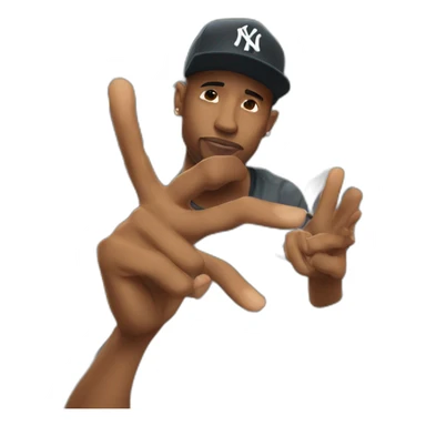 jul-french-rapper-hand-sign sticker