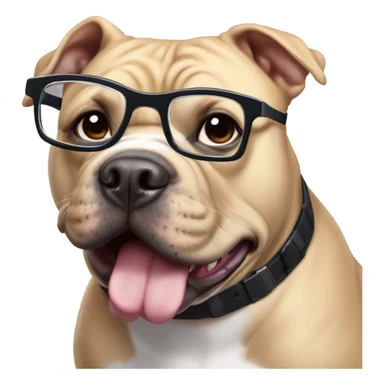 99% Black American Bully with nerd glasses sticker