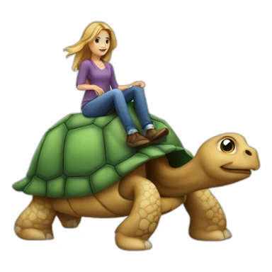 Cheval sur tortue sur chat sticker