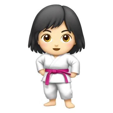 A Japanese chubby girl karate fighter sticker