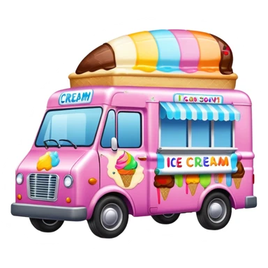 Colorful ice cream van sticker