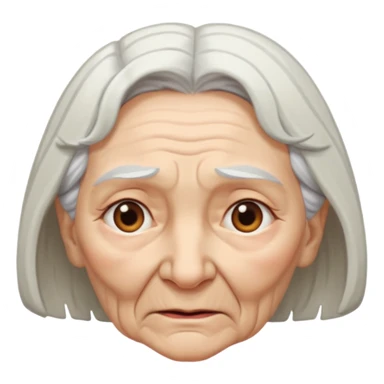 old woman looking down at her pelvis sticker