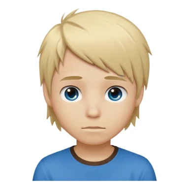 boy with blonde hair emo, and brown shirt, and blue eyes sticker