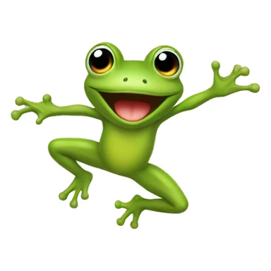 Cute jumping frog  sticker