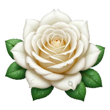 Realistic, white rose, with dew drops, high definition￼ sticker