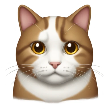 Fat brown and white cat sticker