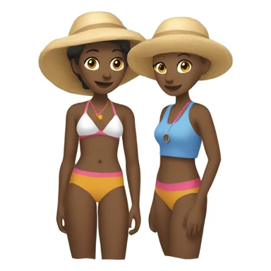 Two lesbians on a beach sticker