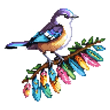 Small tit bird with colorful feathers sticker