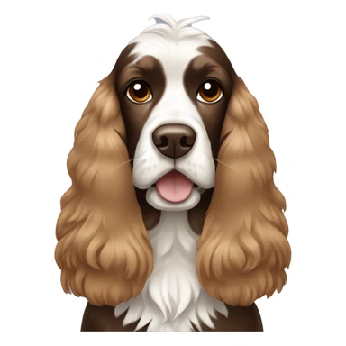 Brown and white Cocker spaniel with a Mohawk  sticker