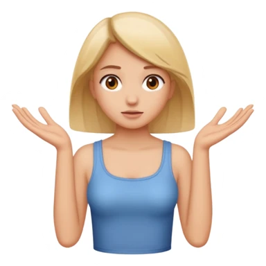 A girl shrugging his shoulders with a 6 above his left hand and a 7 above his right hand. sticker