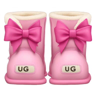pink ugg boots with bows on the back sticker