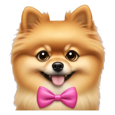 pomeranian with a bow sticker
