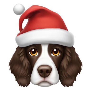 Springer spaniel with Santa hat sticker