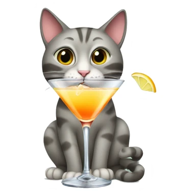 Cat drinking martini  sticker