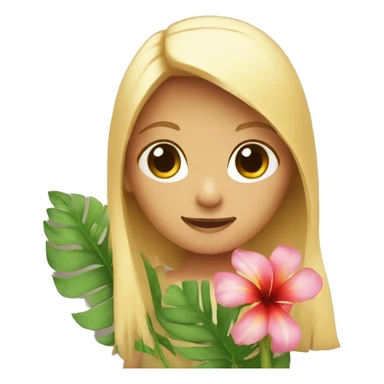 Girl palm flower sticker