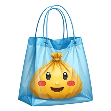 a plasticbag with handles in a simple vector style sticker