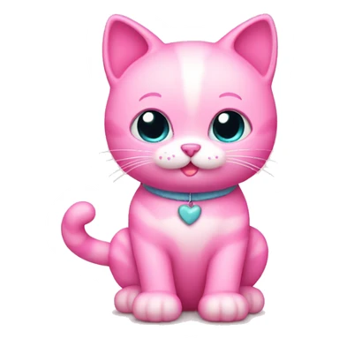 Pink kitty with ribb sticker