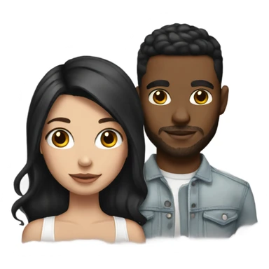 brunette girl with white boyfriend with tattoos sticker