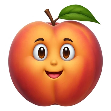 Peach with deep cleft sticker