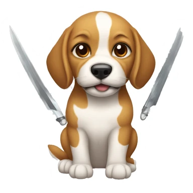 Perro con una espada sticker