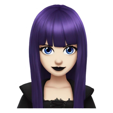 Elissabat-vampire-goth-romantic-bangs-hair-purple-black-blueeyes sticker
