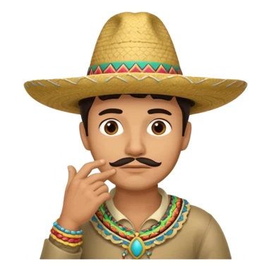 ЗАДУМЧИВЫЙ ЧЕЛОВЕК С РУКОЙ У ПОДБОРОДКА В СОМБРЕРО sticker