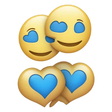 Two Stacked blue hearts  sticker
