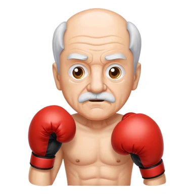 grandpa with boxing gloves sticker