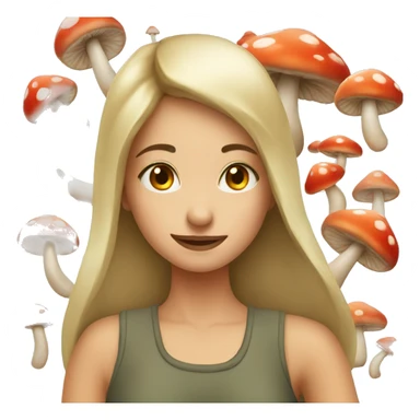 Girl with mashrooms sticker