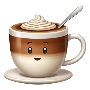 Cappuccino with frothy milk and a sprinkle of cocoa on top sticker