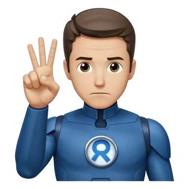 Reed Richard’s from the Fantastic 4 holding up 4 fingers thumb down out in front of himself  sticker