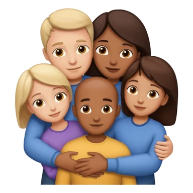 family of 5 hugging each other sticker