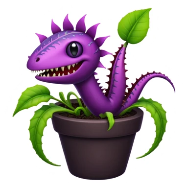 Black and purple Venus flytrap with vines sticker