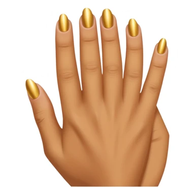 Tan skin hand with really short gold nails sticker