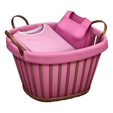 laundry soft pink clothes in a dark pink basket sticker
