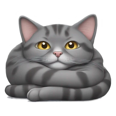 A gray British cat sleeps on its back sticker