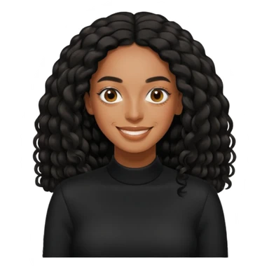 Solange, black long hair, black outfit sticker