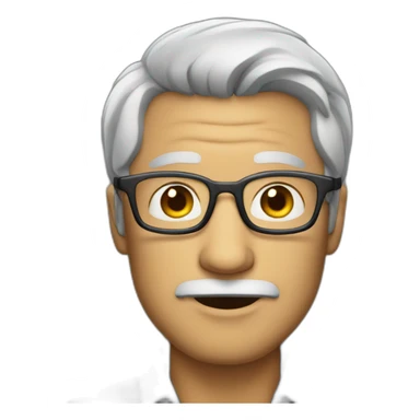 A man with glasses an gray hair mouth watering  sticker
