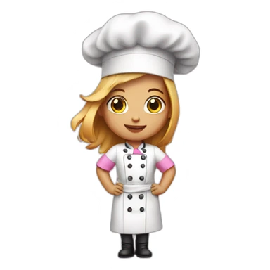 girl chef wearing pink sticker