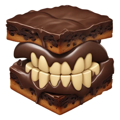 Brownie in teeth sticker