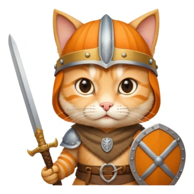 Viking Cat in viking hat holding tiny sword sticker