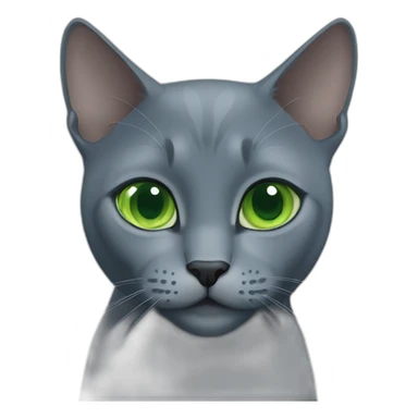 Russian blue cat with green eyes sticker