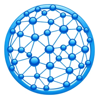 network in a circular form sticker
