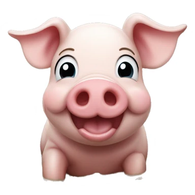 Cute happy pig face in mud sticker
