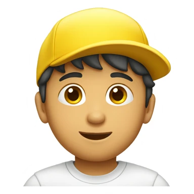 Niño blanco con gorra amarilla sticker