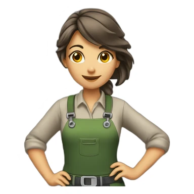 An engineer girl in a sawmill sticker