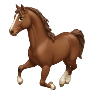 Cheval maron qui saute sticker
