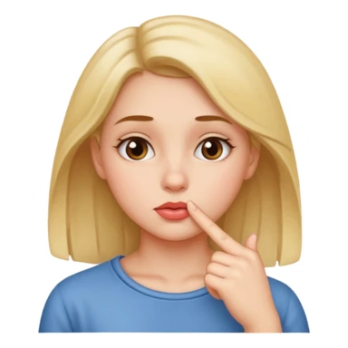 Finger to lip girl emoji sticker